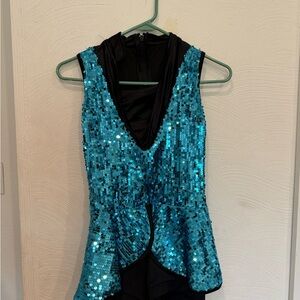 Weissman Black and Blue Sequin Dance Costume